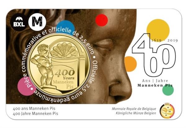 Grote foto belgi 2 5 euro 2019 manneken pis coincard frans verzamelen munten overige