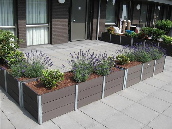 Grote foto bloembakken van composiet div afmetingen. tuin en terras bloembakken