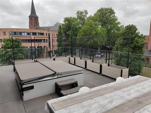 Grote foto bloembakken van composiet div afmetingen. tuin en terras bloembakken