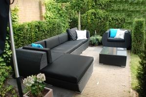 Grote foto aanbieding wicker loungeset curved zwart tuin en terras tuinmeubelen