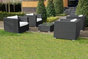 Grote foto korting op 4 lounge fauteuils zwart nu 1050 00 tuin en terras tuinmeubelen