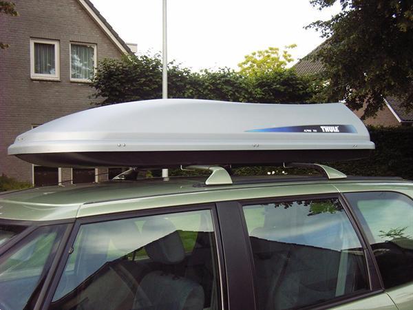 Grote foto te huur afsluitbare hapro dakkoffer skibox 250 l auto onderdelen dakdragers en skiboxen
