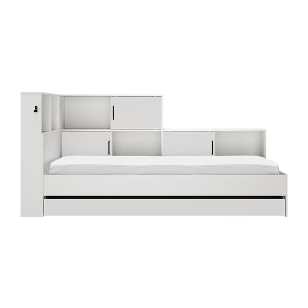Grote foto jamy 1 persoonsbed met kastjes en lade wit gami antiek en kunst stoelen en banken