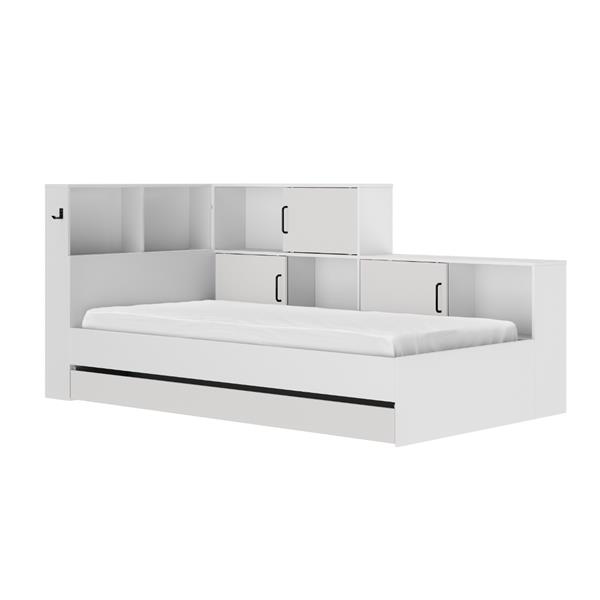 Grote foto jamy 1 persoonsbed met kastjes en lade wit gami antiek en kunst stoelen en banken