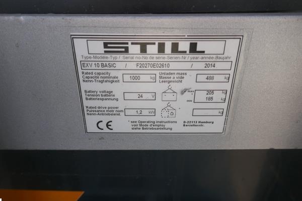 Grote foto vs 21319 elektrische stapelaar still 1462mm freelift weinig uren doe het zelf en verbouw hefwerktuigen