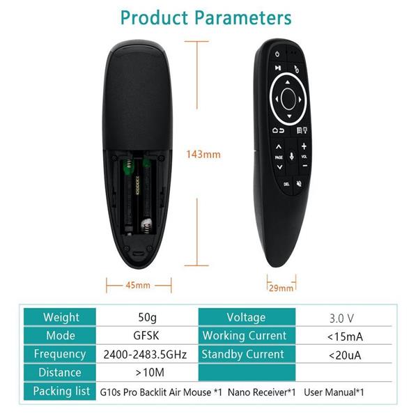 Grote foto g10s pro backlit 2.4g air mouse remote control audio tv en foto algemeen