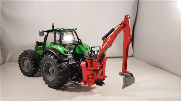 Grote foto deutz fahr tractor 7230 ttv graafmachine siku hobby en vrije tijd 1 32