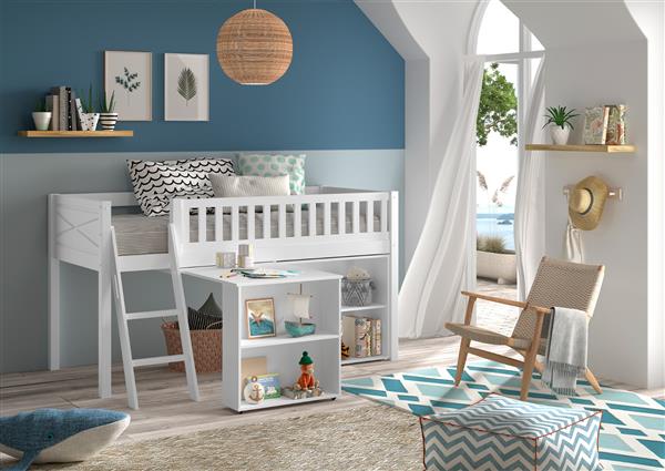 Grote foto scott halfhoogslaper luxe in wit zelf samen te stellen vipack kinderen en baby complete kinderkamers