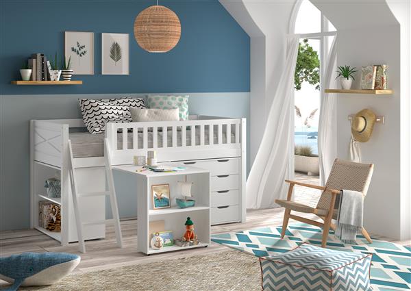 Grote foto scott halfhoogslaper luxe in wit zelf samen te stellen vipack kinderen en baby complete kinderkamers