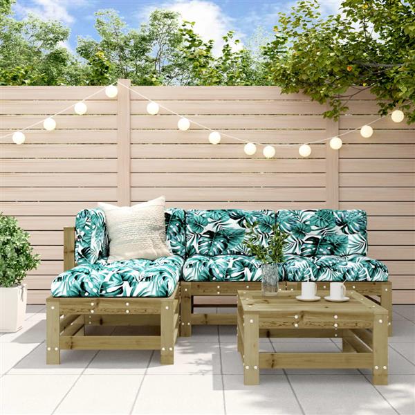 Grote foto vidaxl 5 delige loungeset met kussens ge mpregneerd grenenhout tuin en terras tuinmeubelen