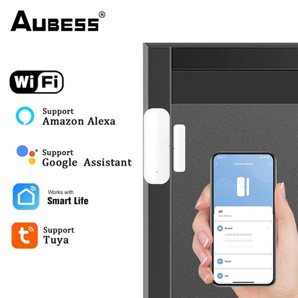 Grote foto afintek smart life deursensor raamsensor wifi wit huis en inrichting overige huis en inrichting