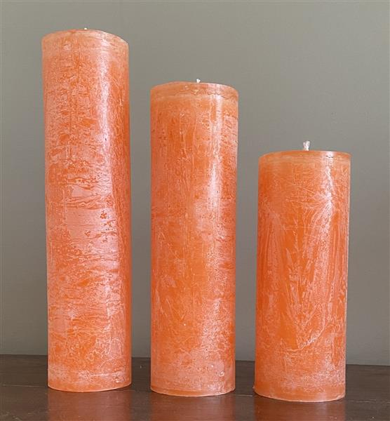 Grote foto krulkaars bika kaarsen set van 3 mandarijn oranje 333136 huis en inrichting woningdecoratie