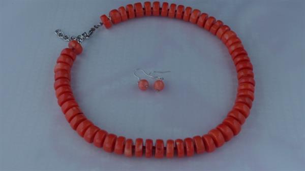 Grote foto koraal ketting oorhanger set sieraden tassen en uiterlijk kettingen