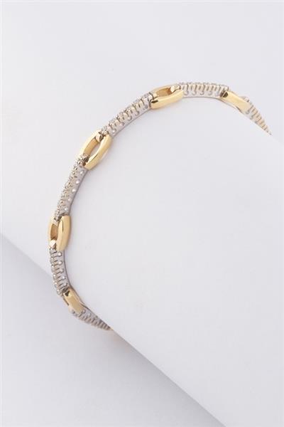 Grote foto wit geel gouden schakel armband met 48 briljanten sieraden tassen en uiterlijk armbanden voor haar