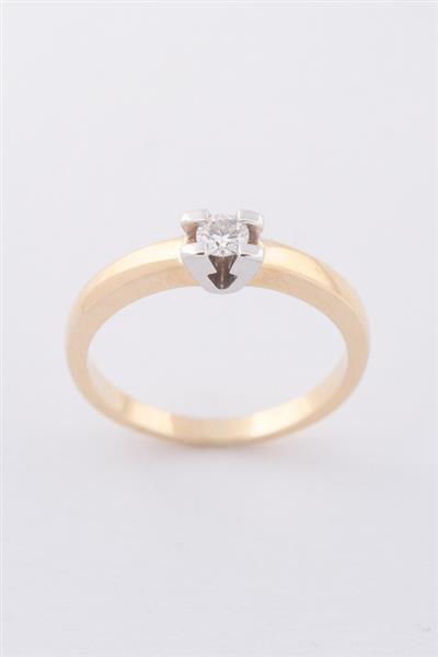 Grote foto wit geel gouden solitair ring met een briljant van ca. 0.19 ct. sieraden tassen en uiterlijk ringen voor haar