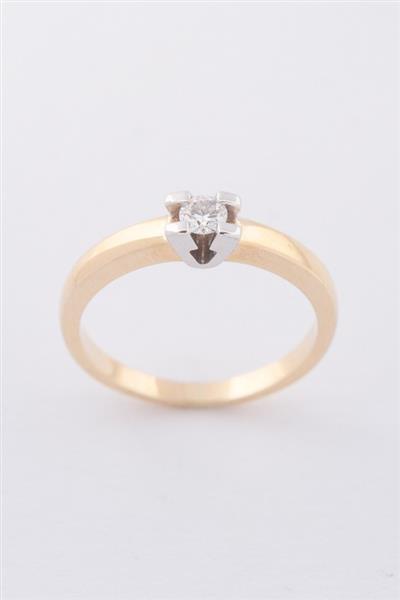 Grote foto wit geel gouden solitair ring met een briljant van ca. 0.19 ct. sieraden tassen en uiterlijk ringen voor haar