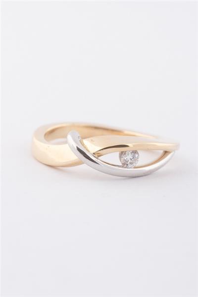 Grote foto gouden ring met een briljant van 0.14 ct. diamonde kleding dames sieraden