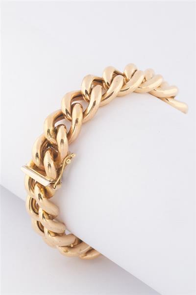 Grote foto gouden gourmet schakel armband 19 cm verlengen mogelijk kleding dames sieraden