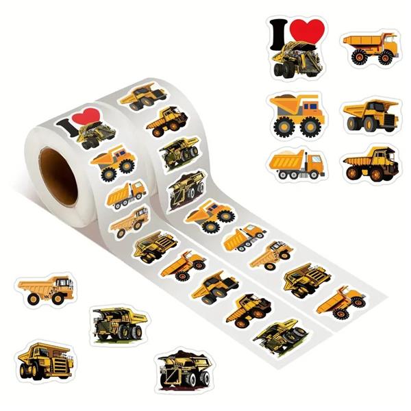 Grote foto 500 stickers labels vrachtwagen dumper beloning 2 5 cm rond sluitsticker verzamelen overige verzamelingen