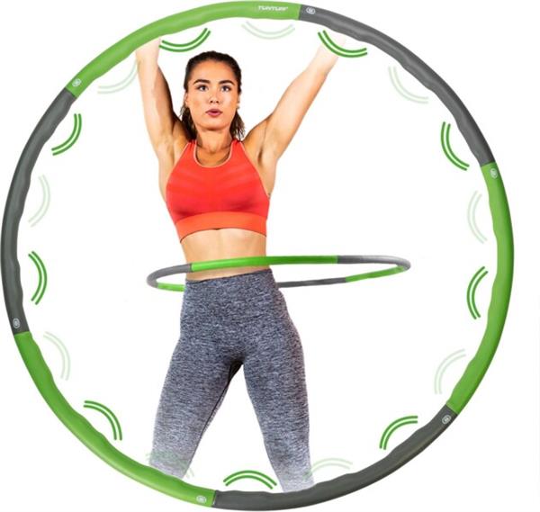 Grote foto tunturi fitness hoelahoep fitness hoepel fitness hulahoop 1 8 kg groen grijs incl. gratis sport en fitness fitness