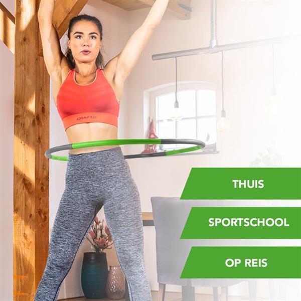 Grote foto tunturi fitness hoelahoep fitness hoepel fitness hulahoop 1 8 kg groen grijs incl. gratis sport en fitness fitness