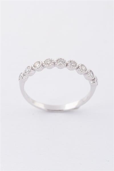 Grote foto wit gouden rij ring met 9 briljanten. totaal ca. 0.22 ct. sieraden tassen en uiterlijk ringen voor haar