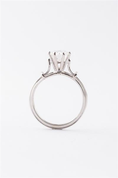 Grote foto wit gouden solitair ring met een briljant kleding dames sieraden