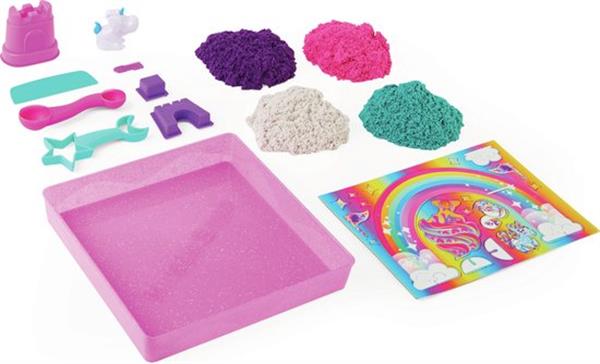 Grote foto kinetic sand shimmer speelzand eenhoorn set 4 kleuren 907g sensorisch speelgoed verpakkin kinderen en baby overige